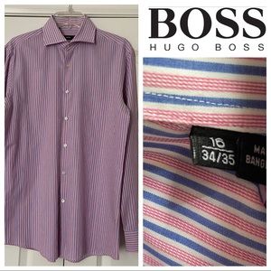 16-34/35 Lt Blue/Pink/White Striped Long Sleeve